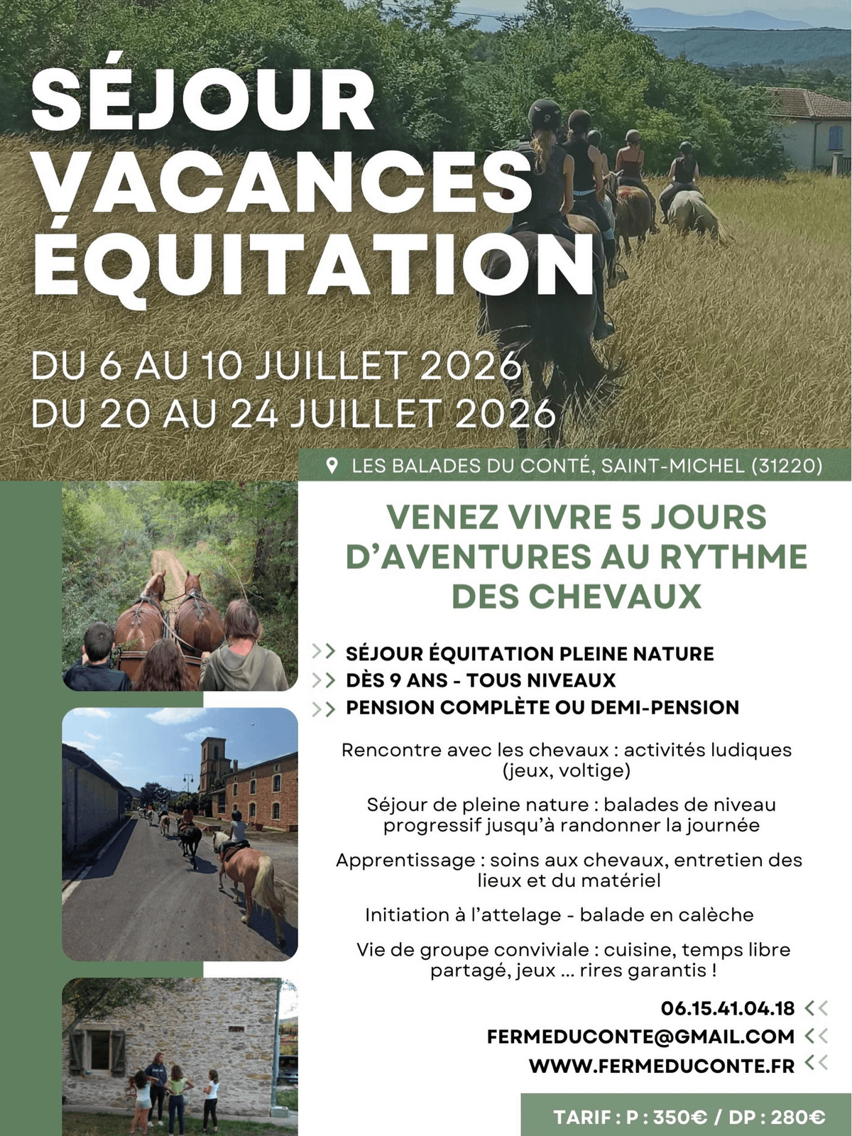 Illustration de l'événement : SÉJOUR VACANCES EQUITATION