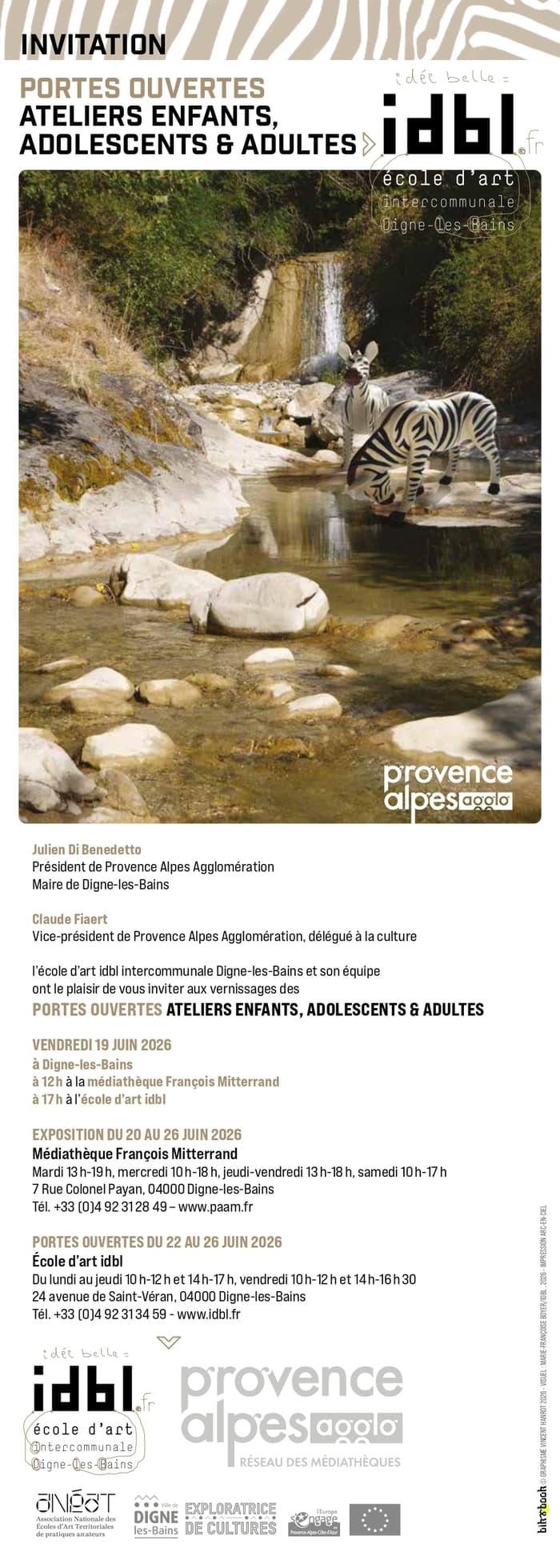 Illustration de l'événement : Portes ouvertes ateliers enfants, adolescents & adultes idbl