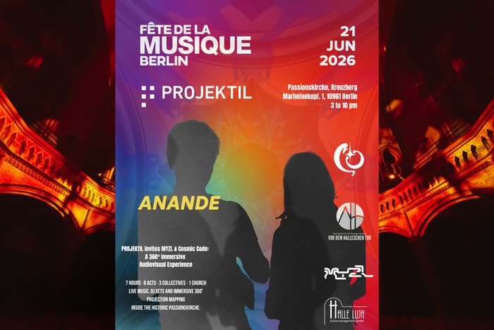 Illustration de l'événement : ANANDE l Melodic Techno & Organic House PROJEKTIL invites MYZL & Cosmic Code A 360° immersive Audiovisual Experience