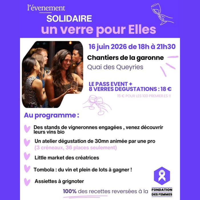 Illustration de l'événement : Événement solidaire "Un verre pour Elles"