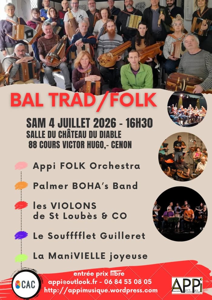 Illustration de l'événement : bal trad folk - salle du château du diable - Cenon