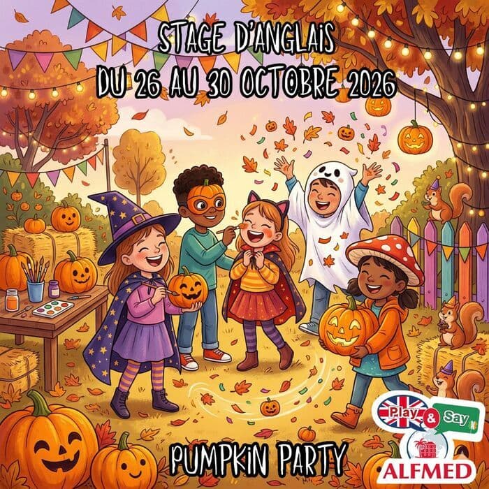 Illustration de l'événement : Stage d'anglais PLAY & SAY (6-11 ans) - Pumpkin Party
