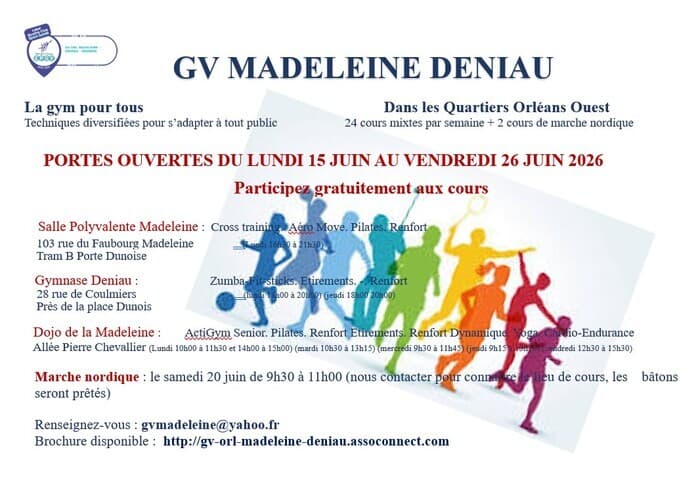 Illustration de l'événement : Portes Ouvertes GV Madeleine Deniau du 15 juin au 26 juin 2026