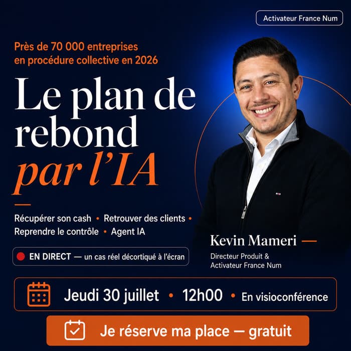 Illustration de l'événement : Procédure collective n'est pas la fin : comment l'IA aide les dirigeants à sauver leur trésorerie et rebondir
