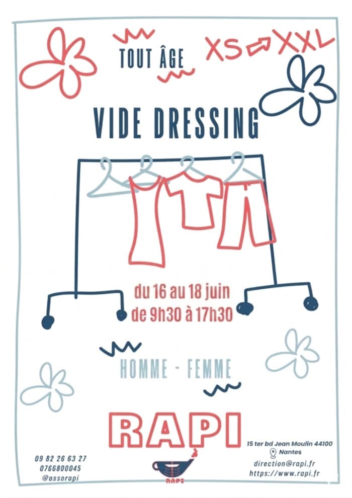 Illustration de l'événement : Grand Vide Dressing RAPI | Bellevue - Chantenay - Saint herblain