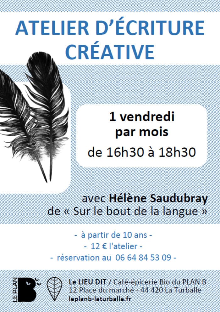 Illustration de l'événement : Atelier : écriture créative avec Hélène Saudubray
