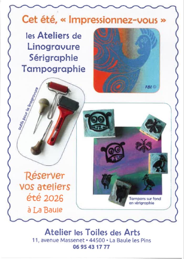 Illustration de l'événement : Les ateliers de Linogravure, sérigraphie et tampographie