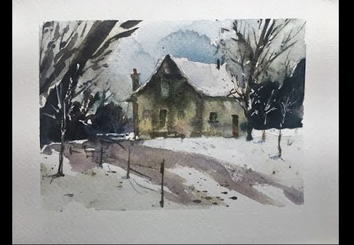 Illustration de l'événement : Aquarelle - L'hiver : le silence des blancs