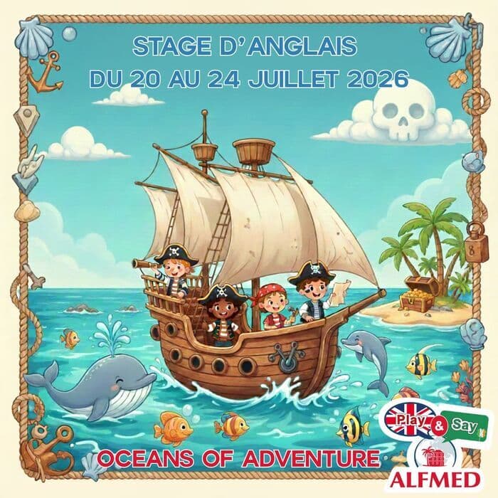 Illustration de l'événement : Stage d'anglais PLAY & SAY (6-11 ans) - Oceans of Adventure