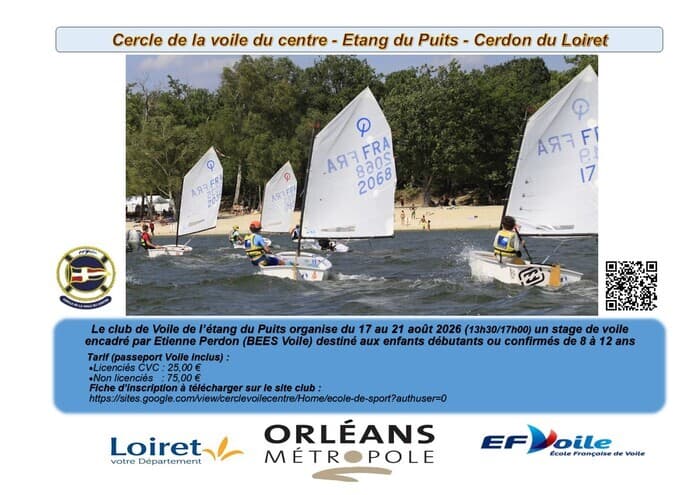 Illustration de l'événement : Stage de voile du 17 au 21 aout 2026 destiné aux enfants
