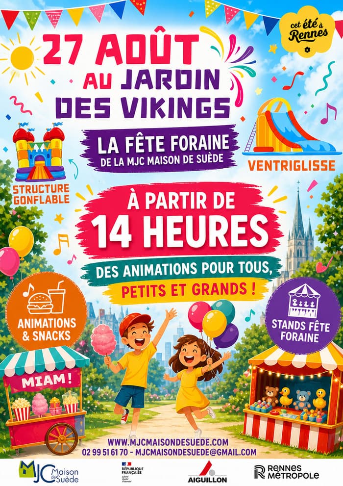 Illustration de l'événement : 📣 27 août – Fête foraine de la MJC Maison de Suède !