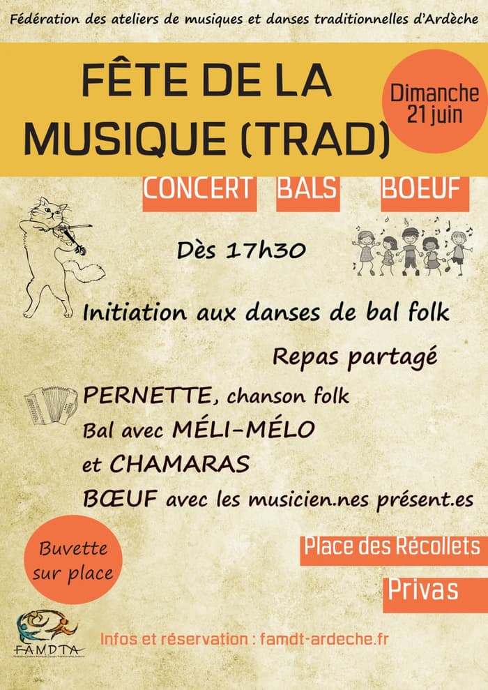 Illustration de l'événement : Fête de la musique trad à Privas