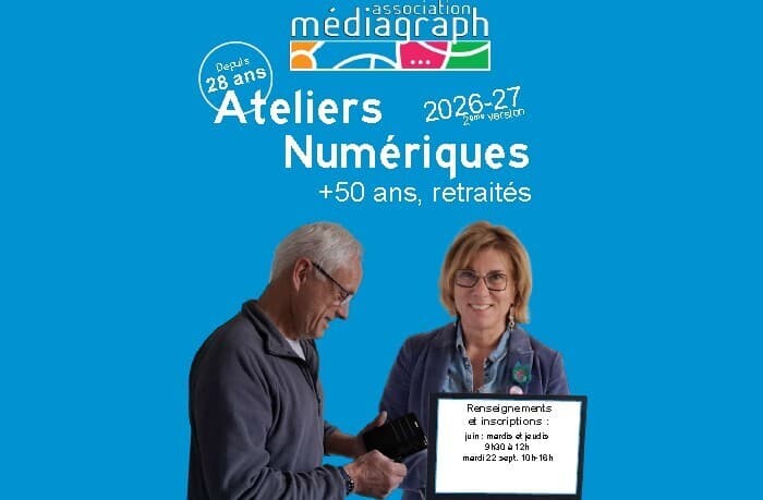 Illustration de l'événement : Mediagraph : Portes ouvertes - ateliers numériques seniors + 50 ans (saison 2026-2027)