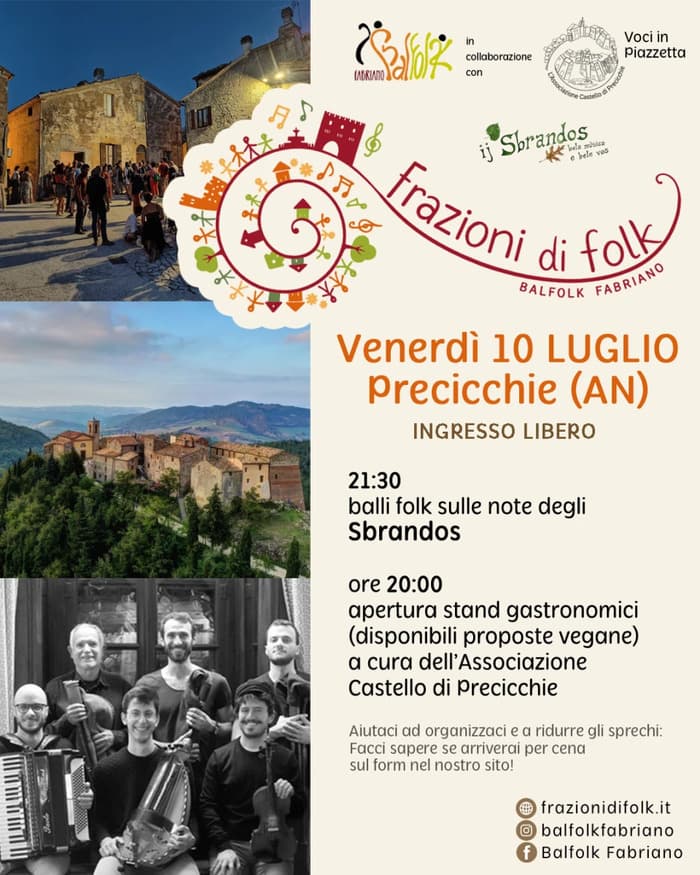 Illustration de l'événement : Frazioni di Folk - Sbrandos - Precicchie
