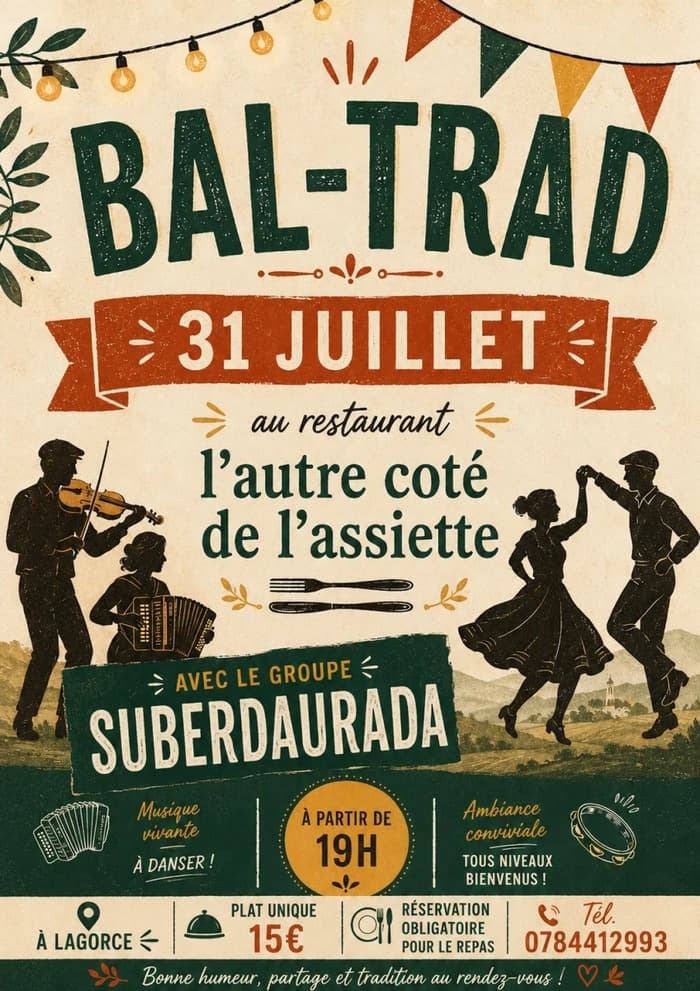 Illustration de l'événement : Bal trad à De L'autre Côté de l'Assiette