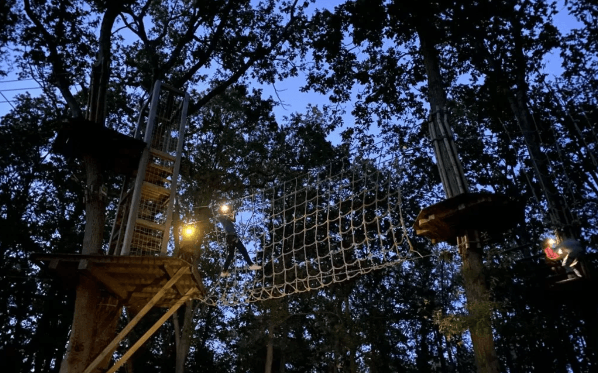 Illustration de l'événement : Les parcours nocturnes d'accrobranches à Accrocamp
