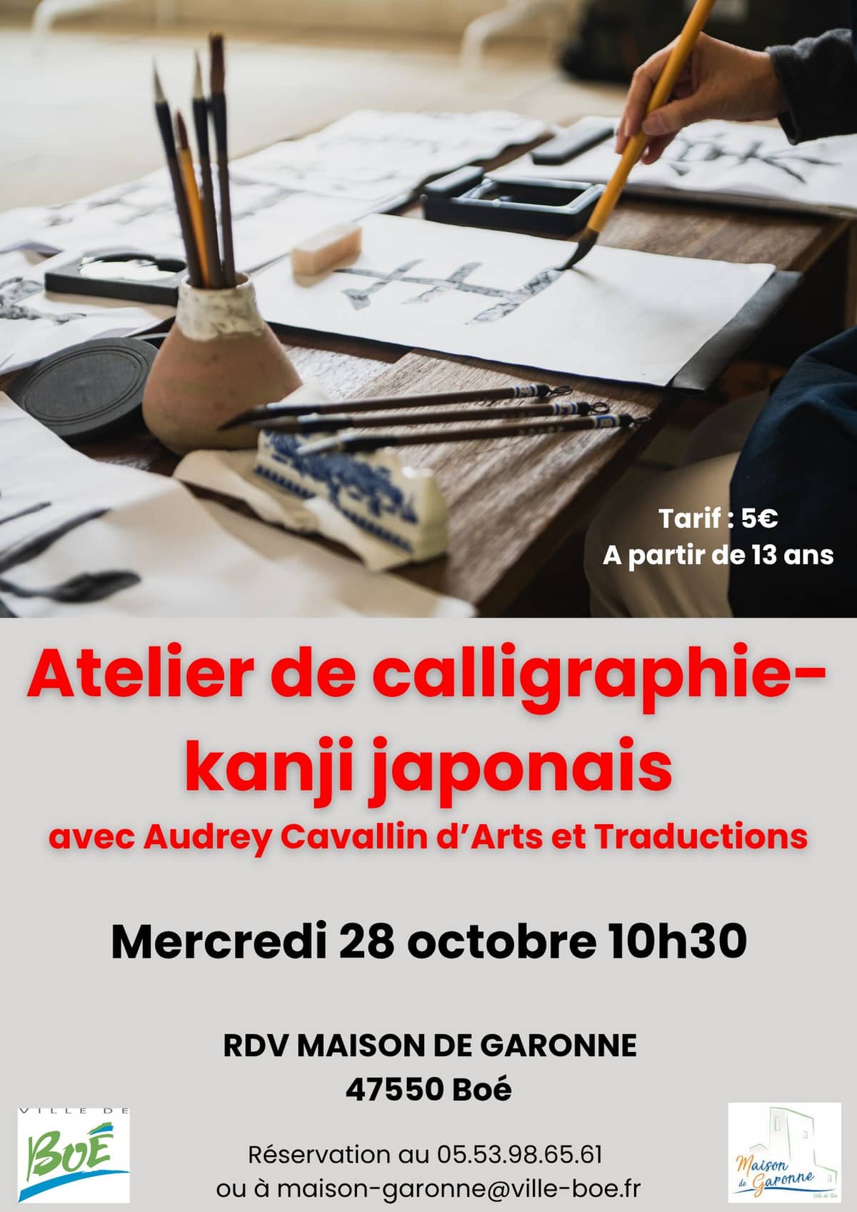 Illustration de l'événement : Atelier de calligraphie-kanji japonais – public ado et adultes
