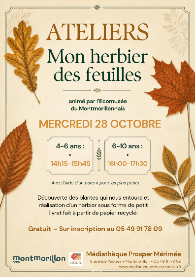 Illustration de l'événement : Ateliers Mon herbier des feuilles