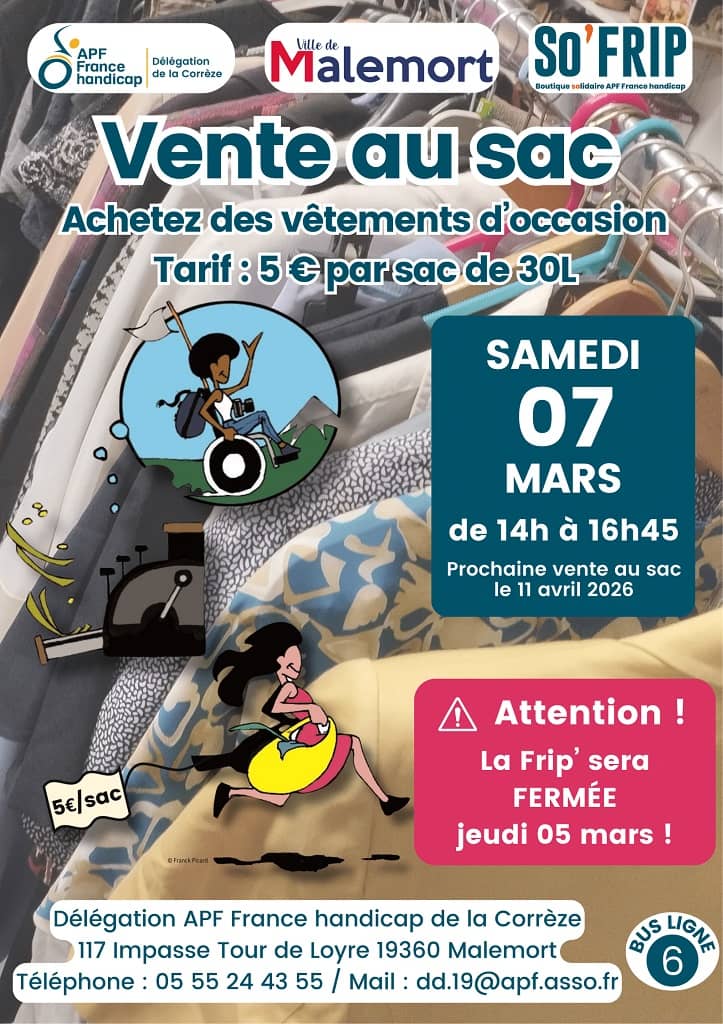 Illustration de l'événement : Vente au sac de vêtements d'occasion
