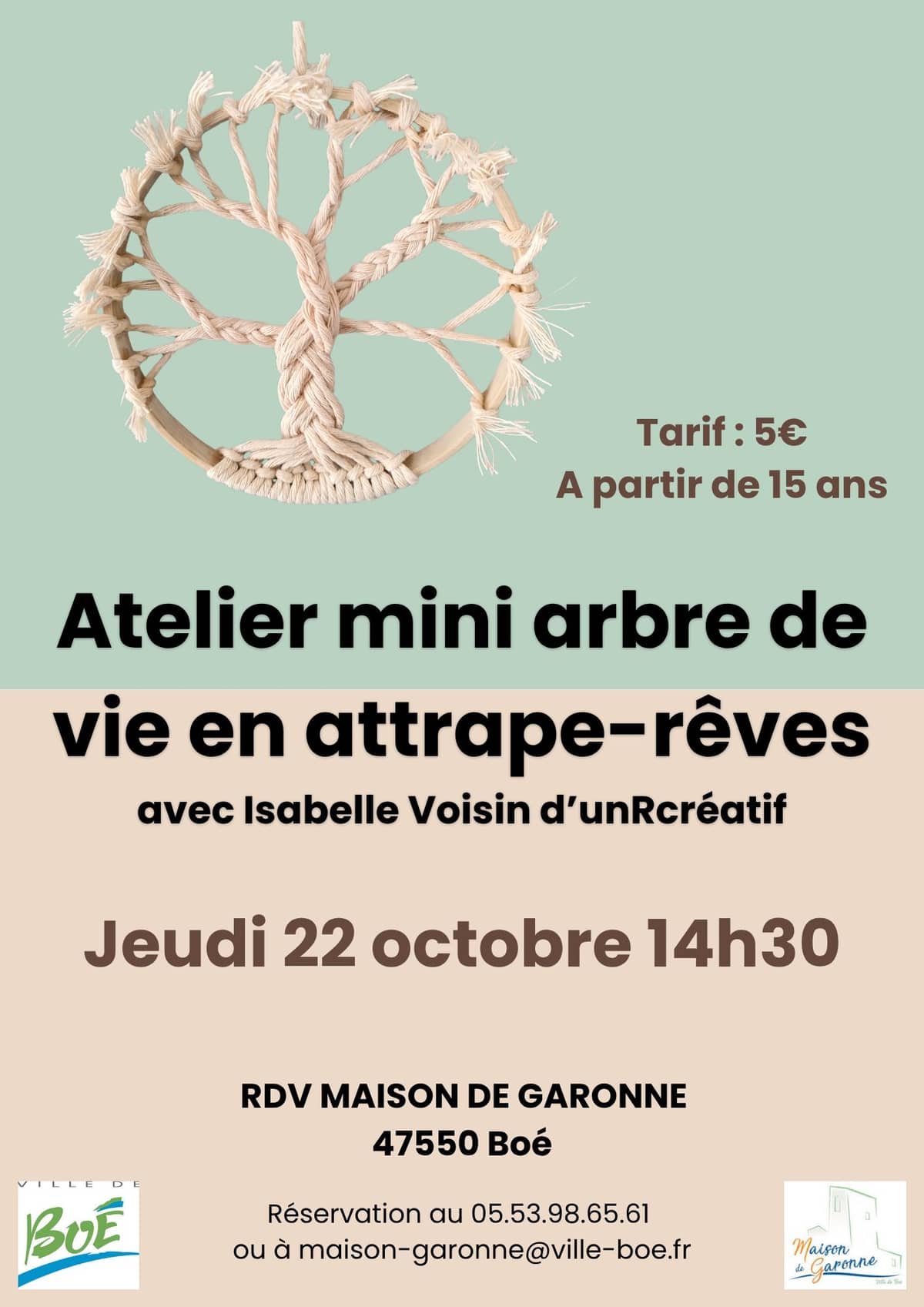 Illustration de l'événement : Atelier mini arbre de vie en attrape-rêves – public ado et adultes