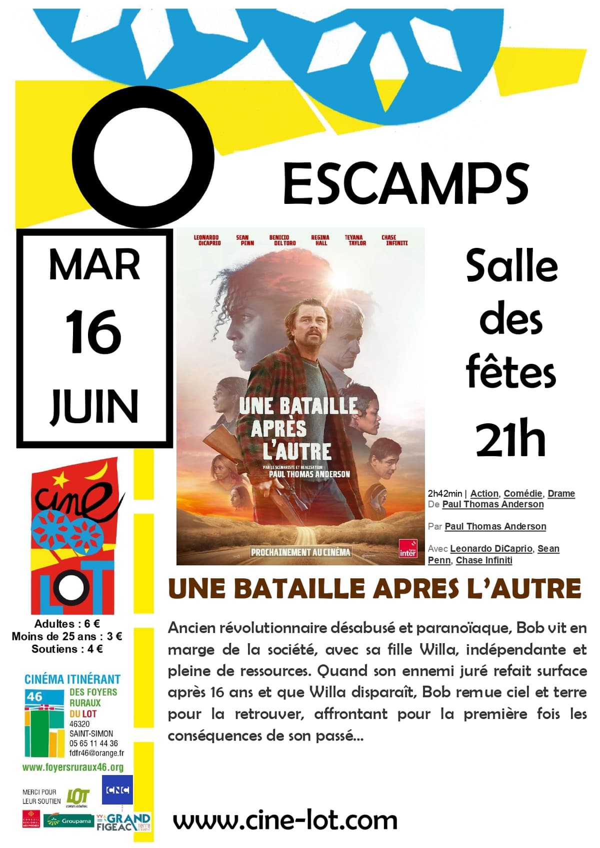 Illustration de l'événement : Ciné-Lot : "Une bataille après l'autre"