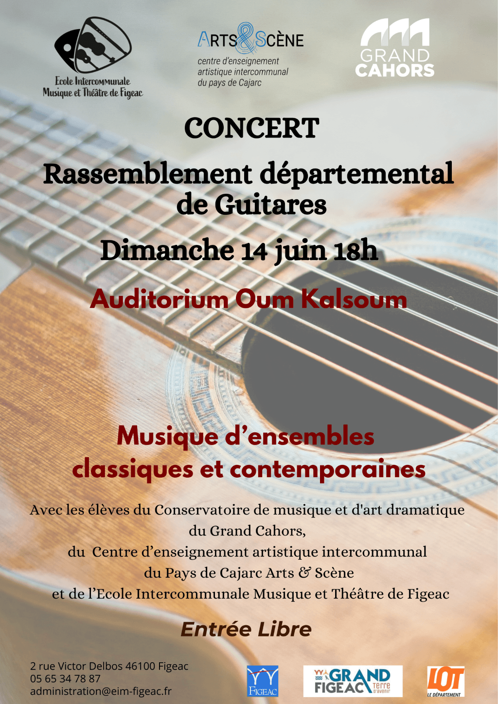 Illustration de l'événement : Concert : rassemblement départemental de guitares à Figeac