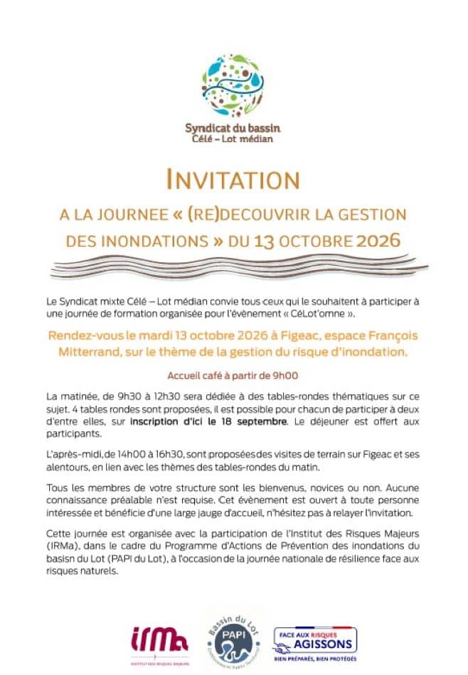 Illustration de l'événement : Journée " (re )decouvrir la gestion des inondations " à Figeac