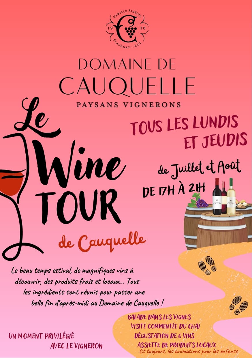 Illustration de l'événement : Soirées Wine tour au Domaine de Cauquelle