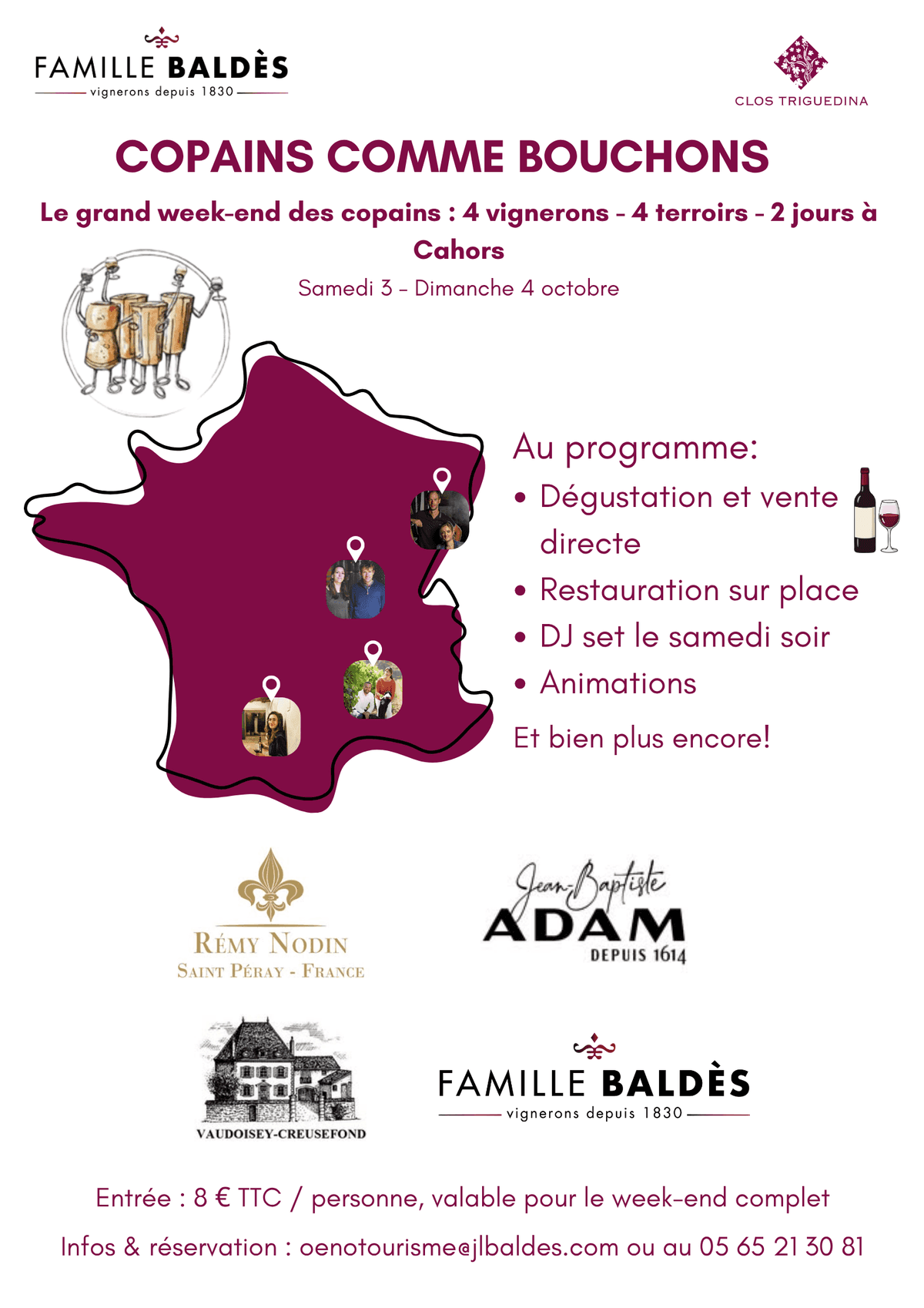 Illustration de l'événement : ANNULÉ - Copains comme bouchons au clos Triguedina