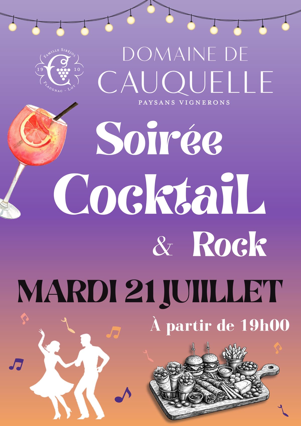 Illustration de l'événement : Soirée cocktail & rock au domaine de Cauquelle