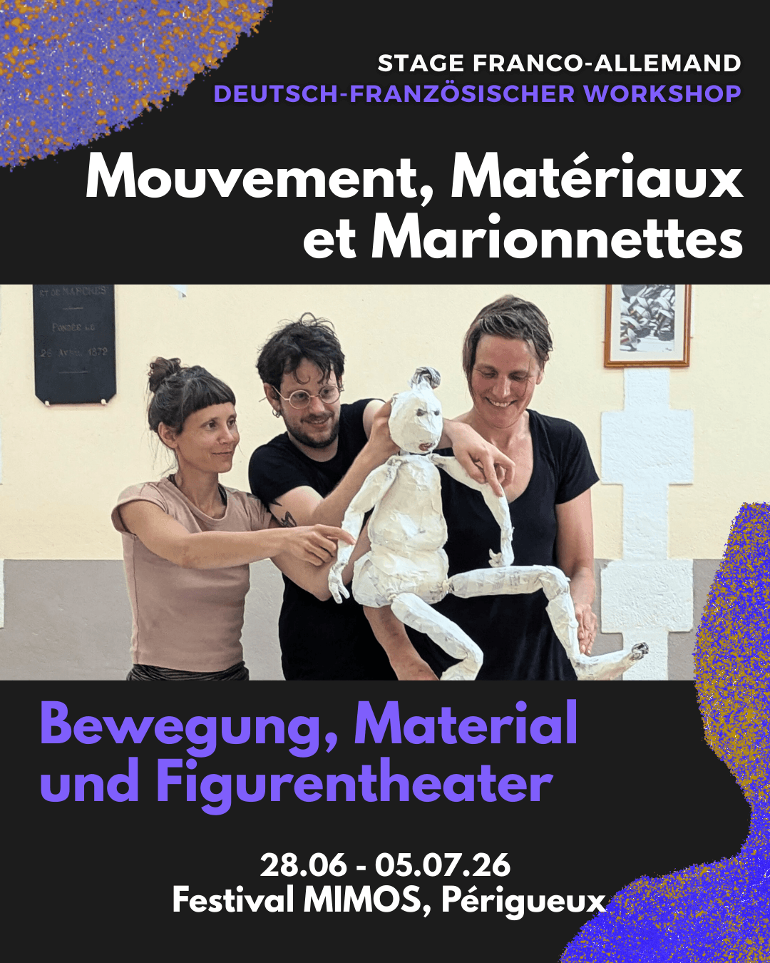 Illustration de l'événement : Stage franco-allemand : Mouvement, matériaux et marionnettes