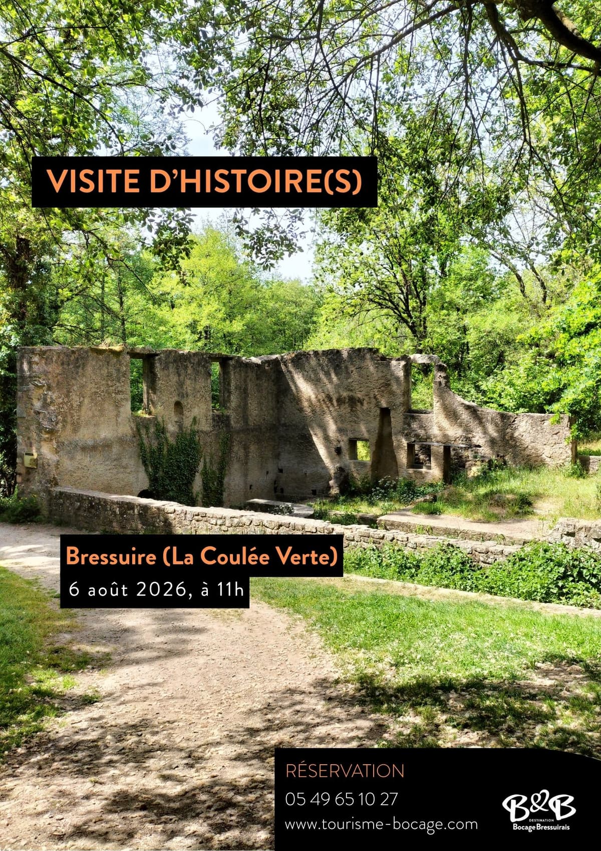 Illustration de l'événement : Visites d'histoire(s) - La Coulée Verte : de la chapelle Saint-Cyprien au moulin de Roux
