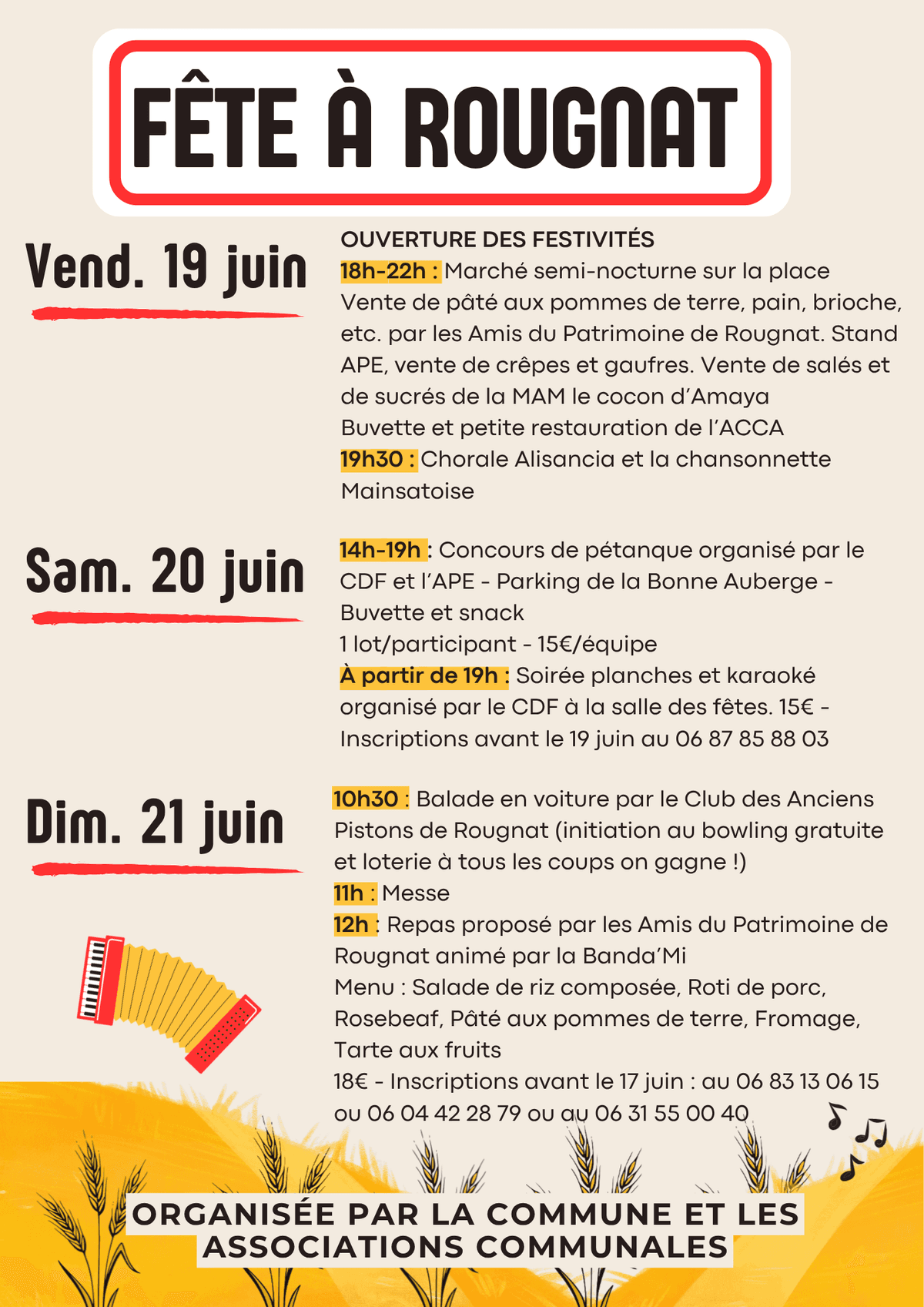 Illustration de l'événement : Fête (patronale) à Rougnat