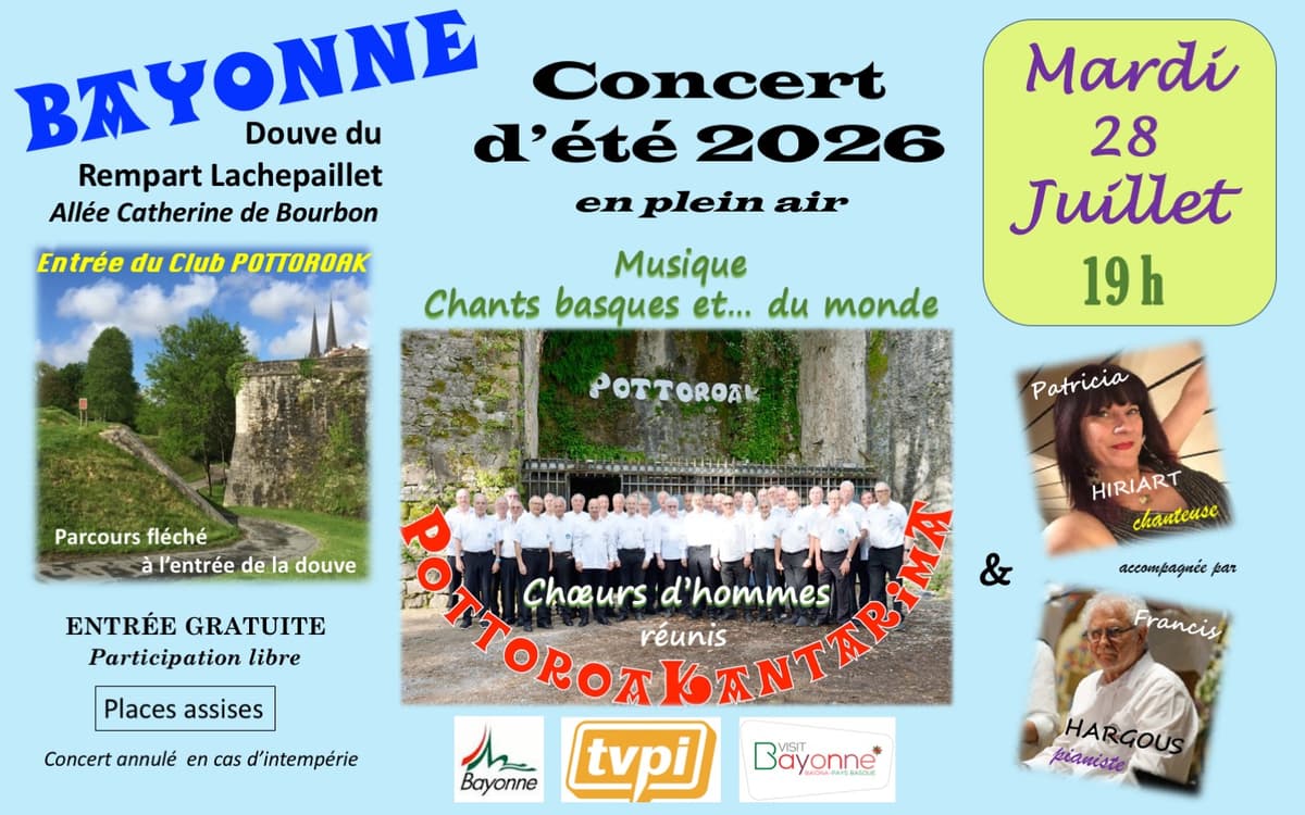 Illustration de l'événement : Concert d'été en plein air musique et chants basques au Club Pottoroak