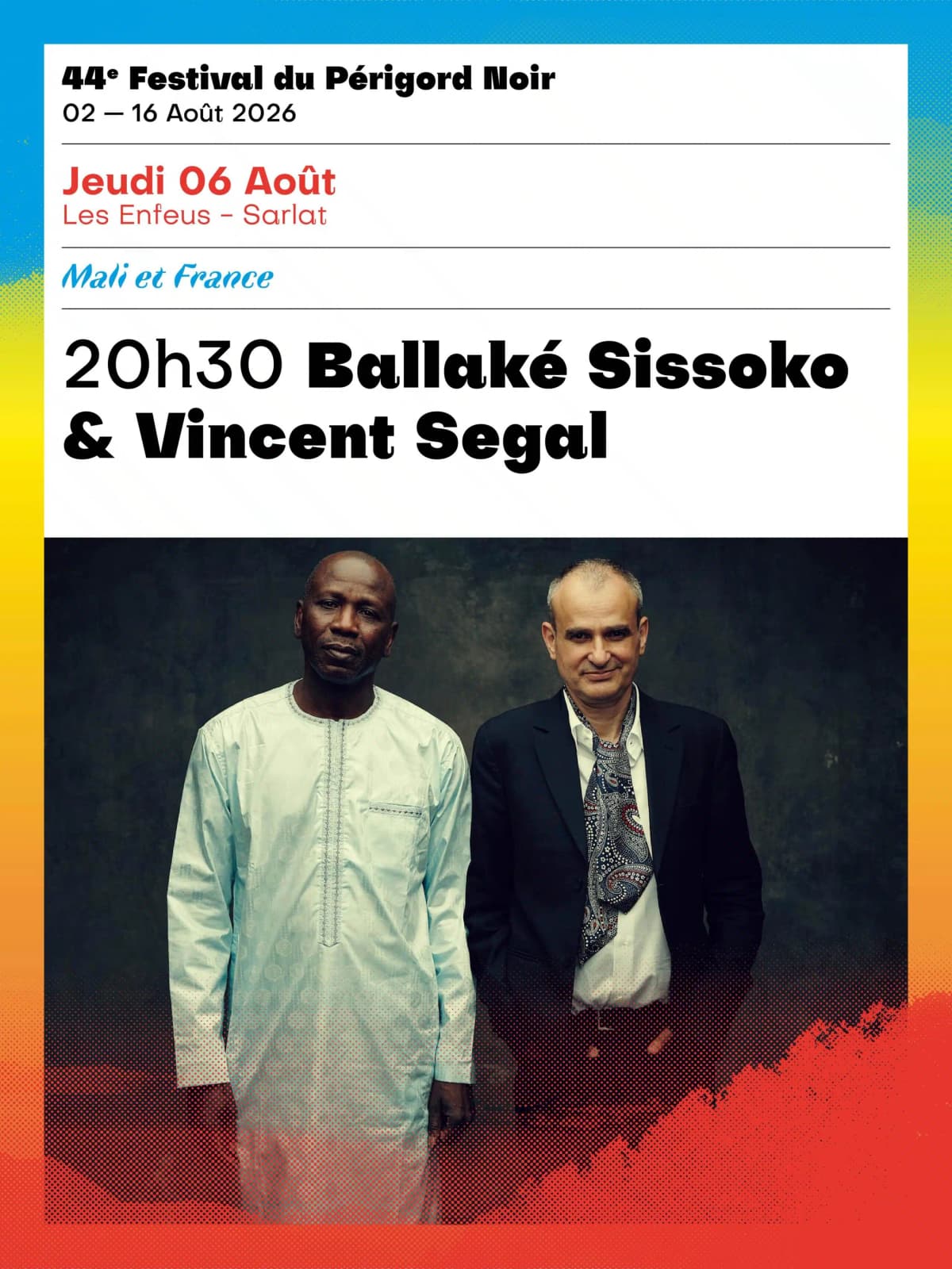 Illustration de l'événement : 44ème Festival du Périgord Noir - Ballaké Sissoko & Vincent Segal