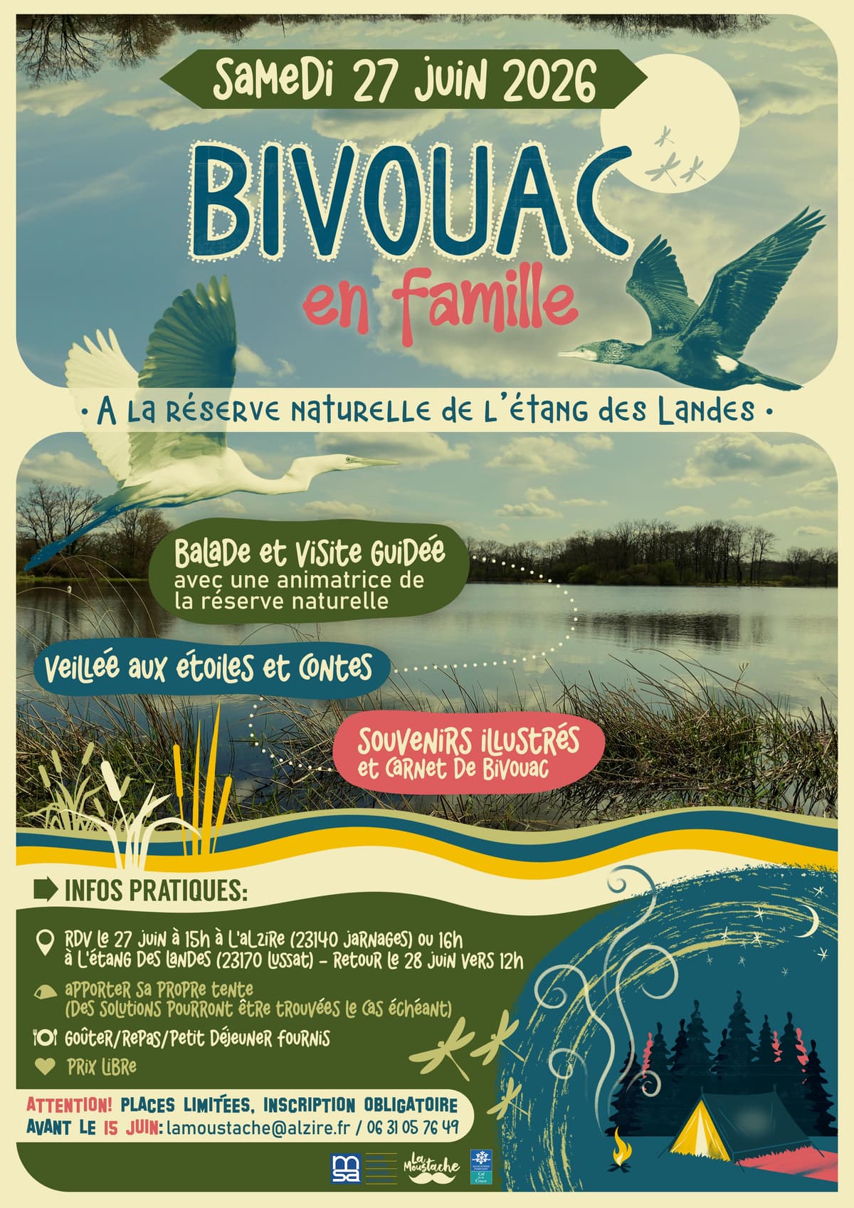 Illustration de l'événement : Bivouac en famille à l'étang des landes