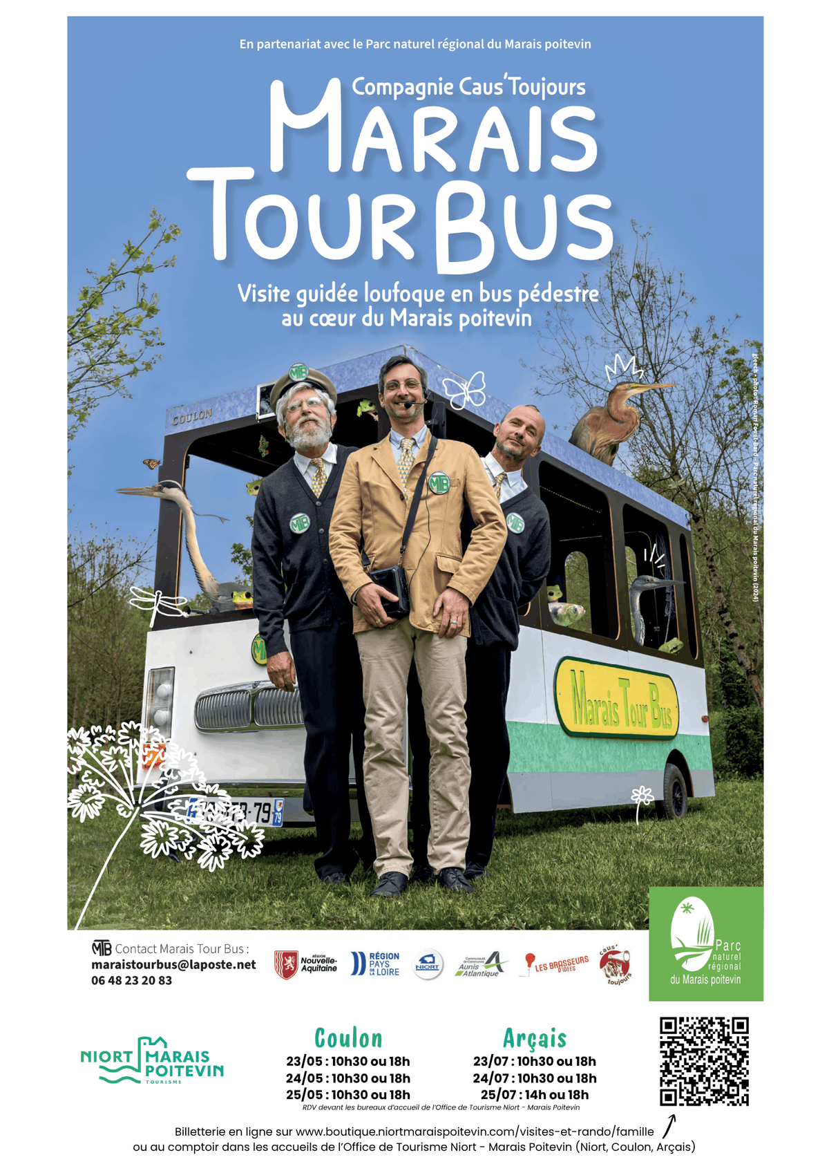 Illustration de l'événement : "Marais Tour Bus" visite décalée en bus pédestre à Arçais