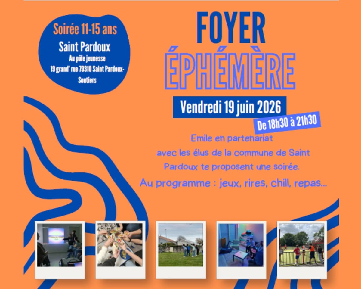 Illustration de l'événement : Foyer Ephémère soirée 11-15 ans