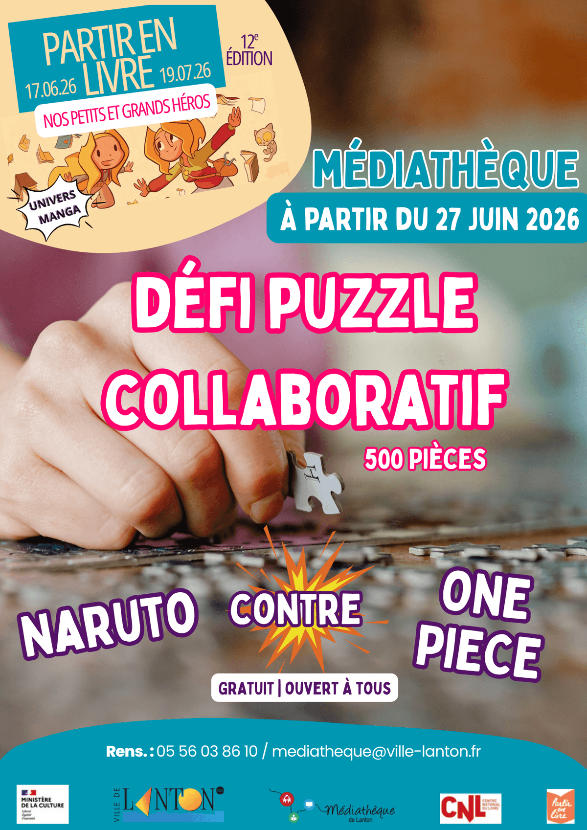 Illustration de l'événement : Partir en livre défi puzzle collaboratif