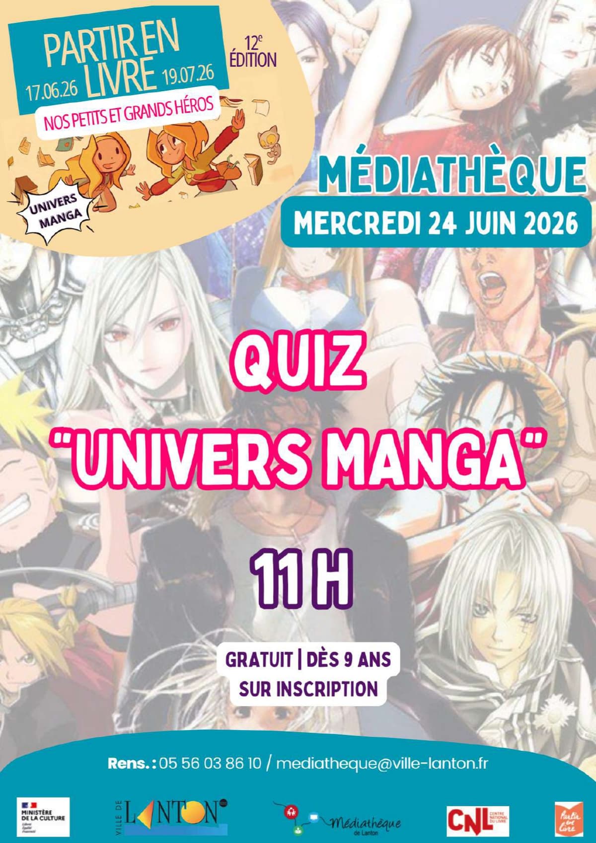 Illustration de l'événement : Partir en livre Quiz Univers Manga