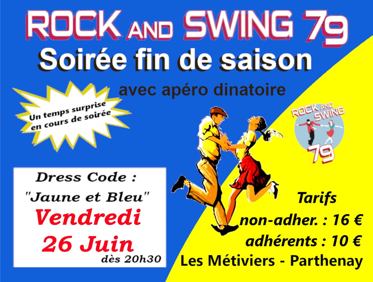 Illustration de l'événement : Soirée de fin de saison "rock and swing 79"