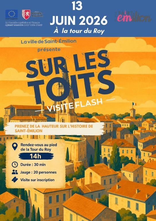 Illustration de l'événement : Sur les toits — Visite flash à Saint-Émilion