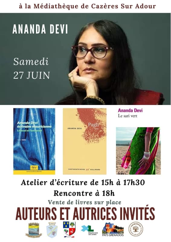 Illustration de l'événement : Atelier écriture et rencontre avec l'auteure Ananda Devi