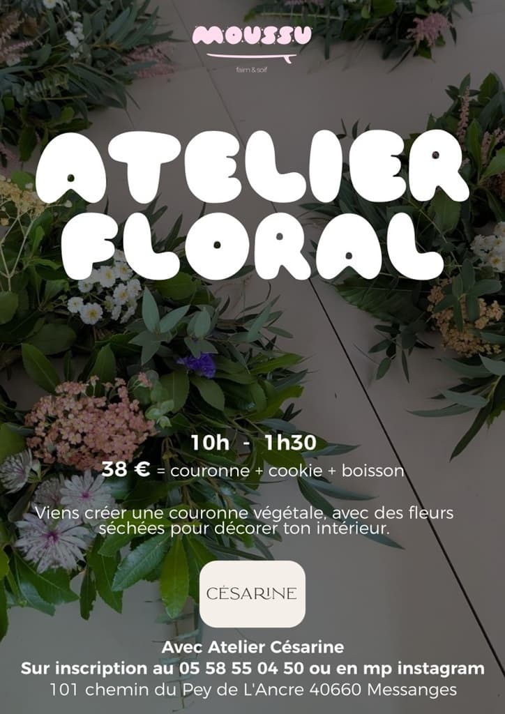 Illustration de l'événement : Couronne de fleurs séchées chez Moussu