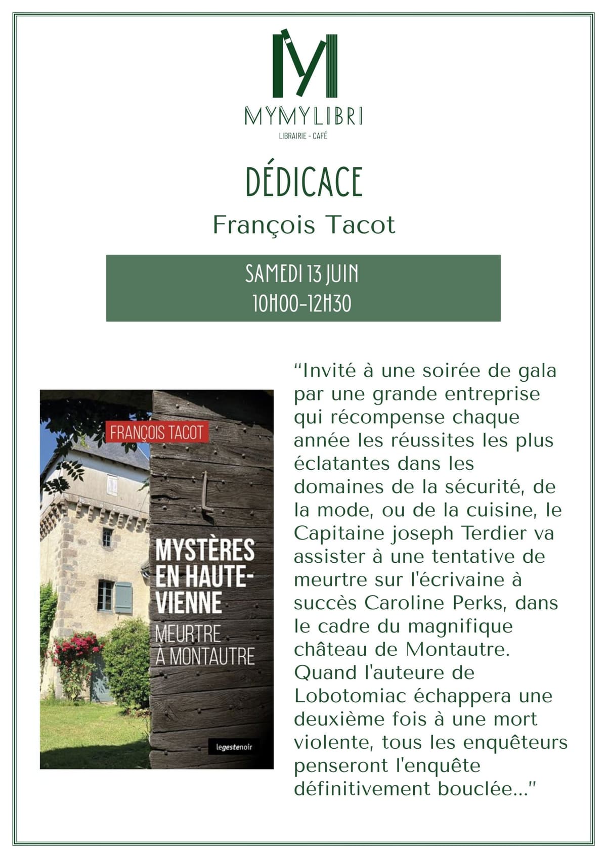 Illustration de l'événement : Rencontre dédicace avec François Tacot