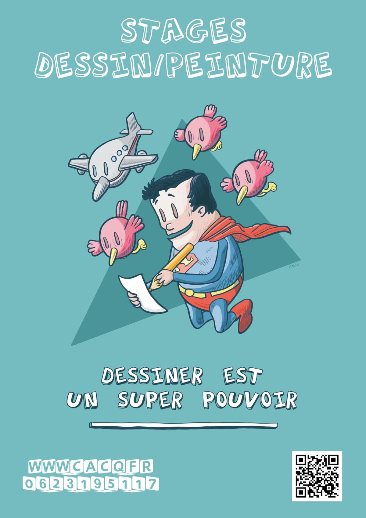 Illustration de l'événement : Dessiner est un super pouvoir - stage d'initiation à la peinture