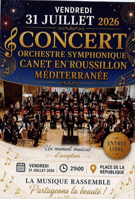 Illustration de l'événement : CONCERT ORCHESTRE SYMPHONIQUE CANET EN ROUSSILLON MÉDITERRANÉE