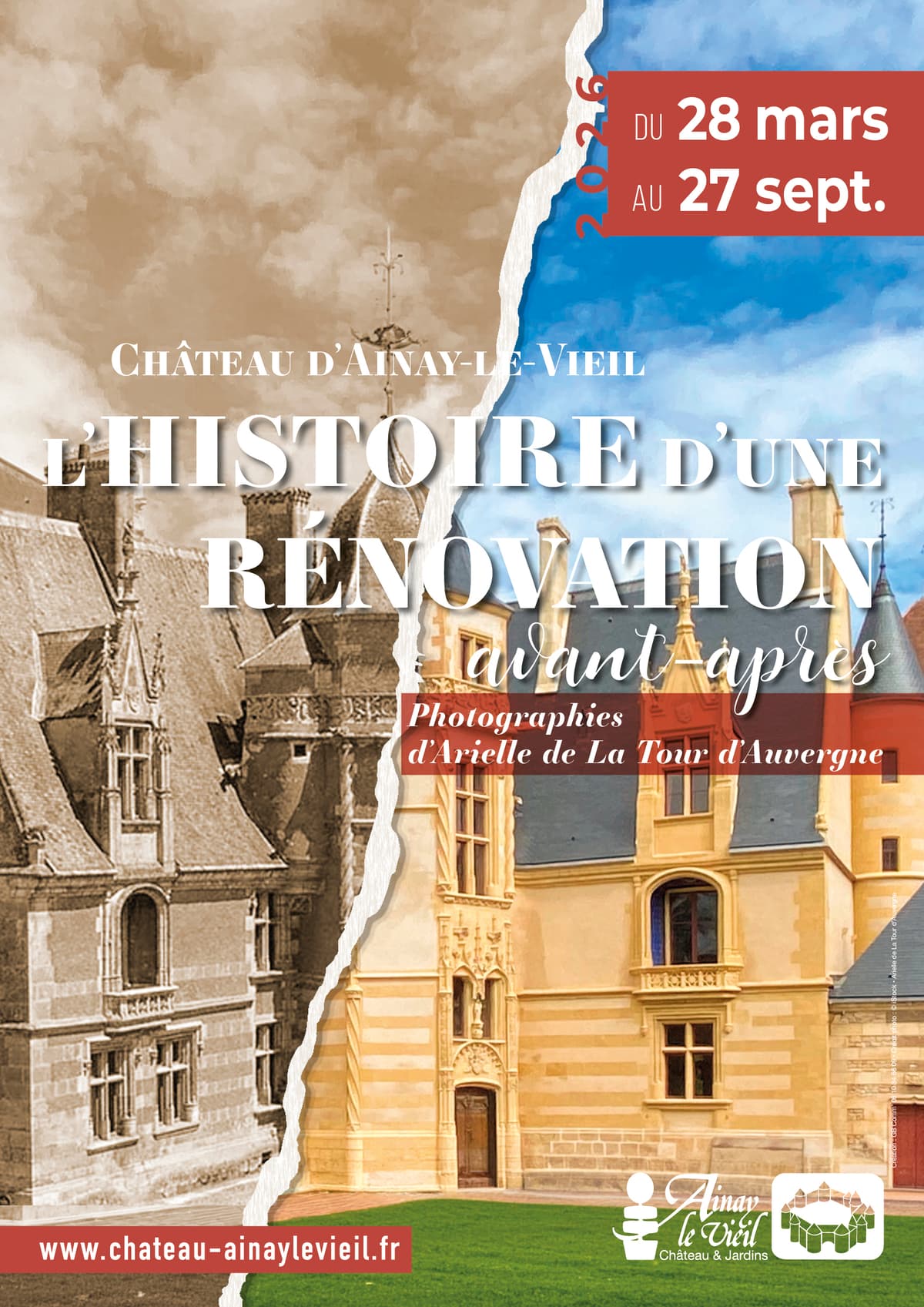 Illustration de l'événement : Exposition « Le Château d’Ainay-le-Vieil, l’histoire d’une rénovation, avant-après »