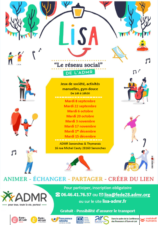 Illustration de l'événement : Activités et Animations Seniors - LISA le réseau social ADMR