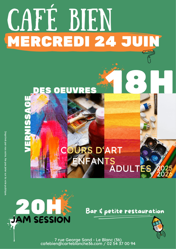 Illustration de l'événement : Café Bien artistique : cours d'art et jam session